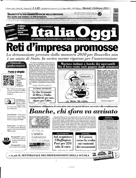 Italia oggi : quotidiano di economia finanza e politica